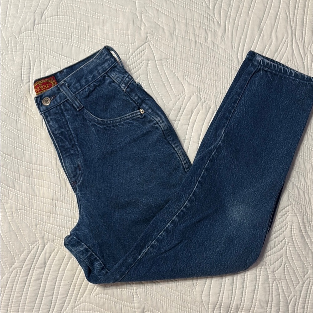 Vintage Bonjour High Rise Blue Jeans